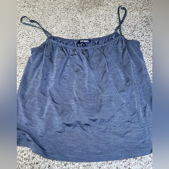Chic Silky Grey Crop Top - Tildon Brand from Nordstrom Small - Picture 1 of 4